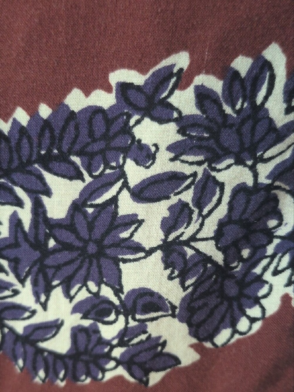 Lucky Brand Brown, Cream & Purple Floral Boho Tunic, Size Medium - Picture 12 of 12